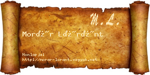 Morár Lóránt névjegykártya